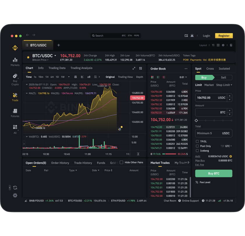 Binance exchange escritorio-navegador
